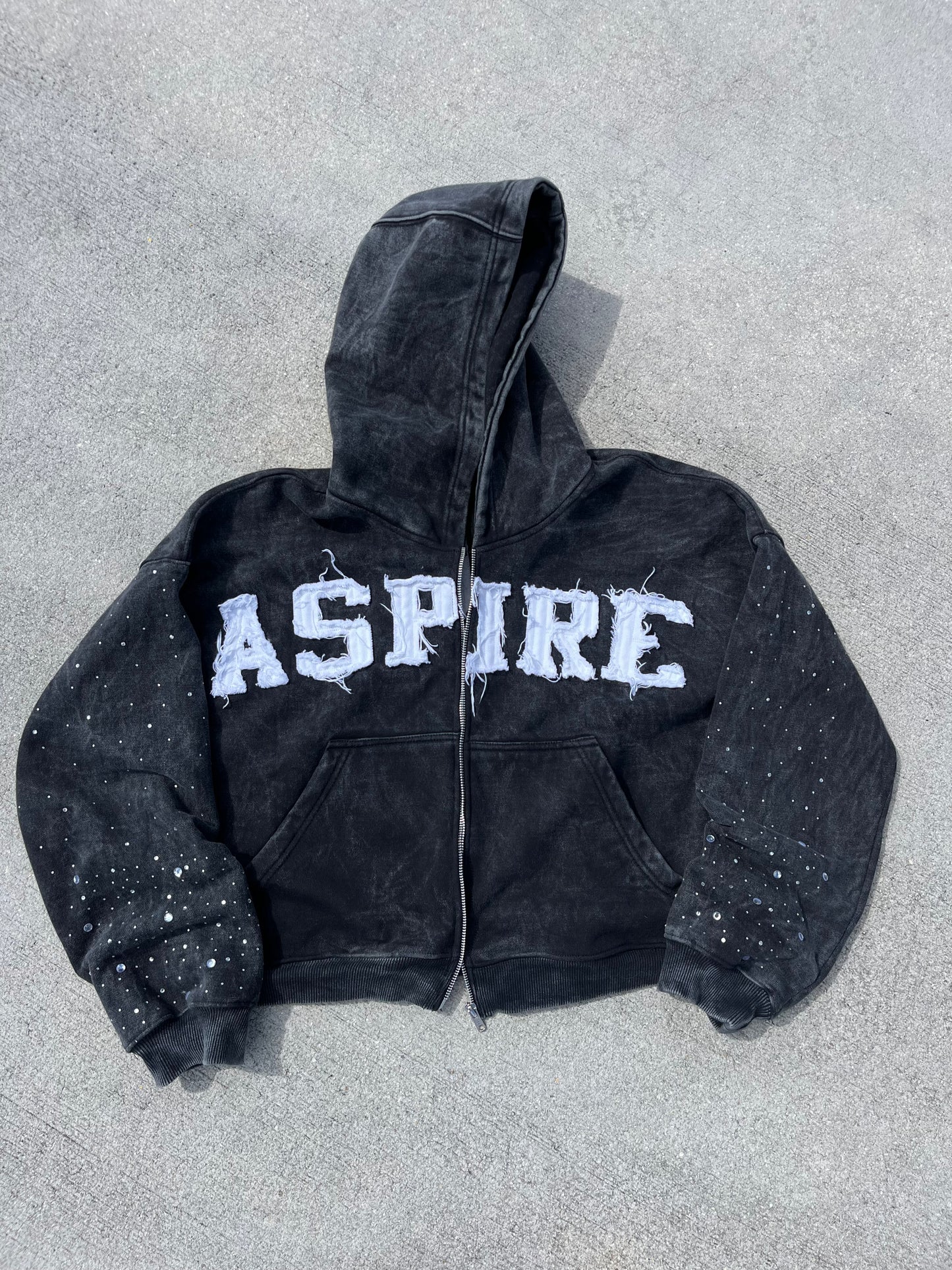 “ASPIRE” RHIME-STONE HOODIE